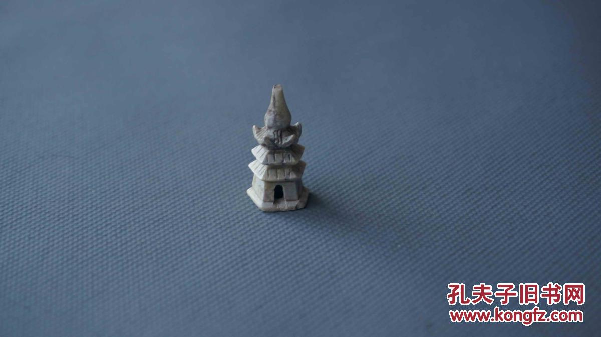 青田石雕五角三层小宝塔(小号,可用于文房盆景中,小巧玲珑,煞是好看