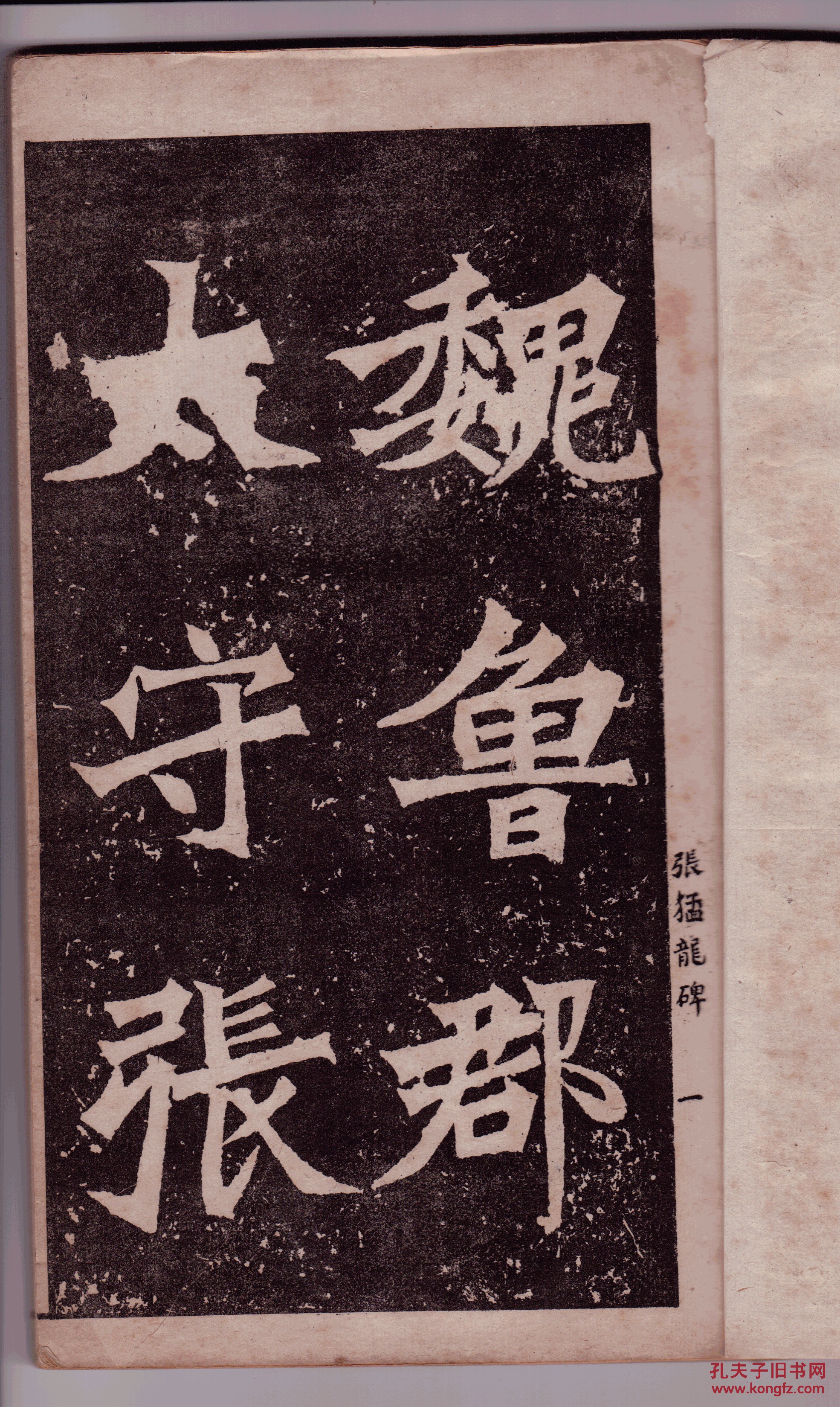 民国珂罗版线装书魏张猛龙碑大开本一厚册白宣纸求古斋摹印