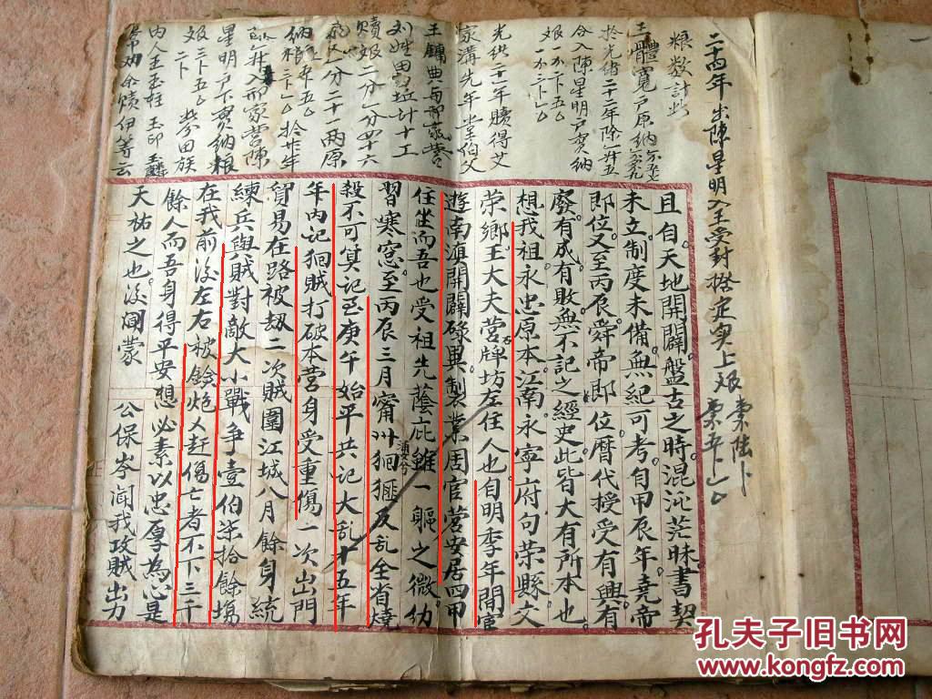 古籍收藏1608-清代杜文秀起义时期云南兴廷家藏族谱自传手抄本