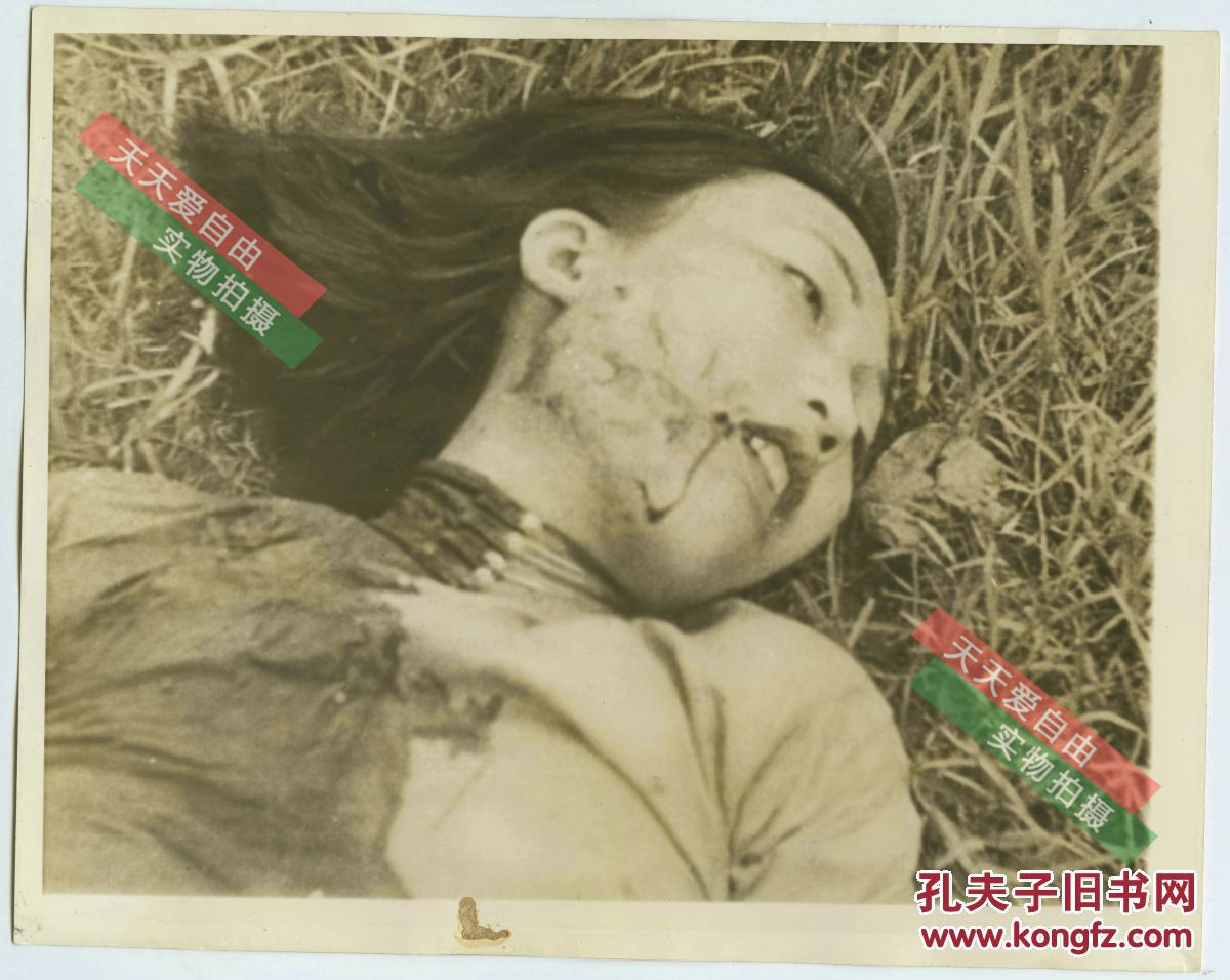 侵华日军对广东广州大轰炸时炸死的中国年轻女子,一张令人难过的照片