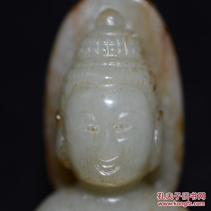 古玩古玉老玉 和田玉籽料 明代老件佛像 摆件