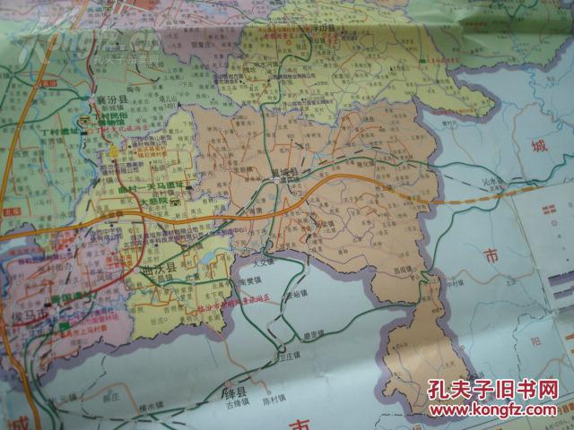 山西省地图—临汾 2开 临汾市交通旅游图 临汾市城区图 尧都区全图