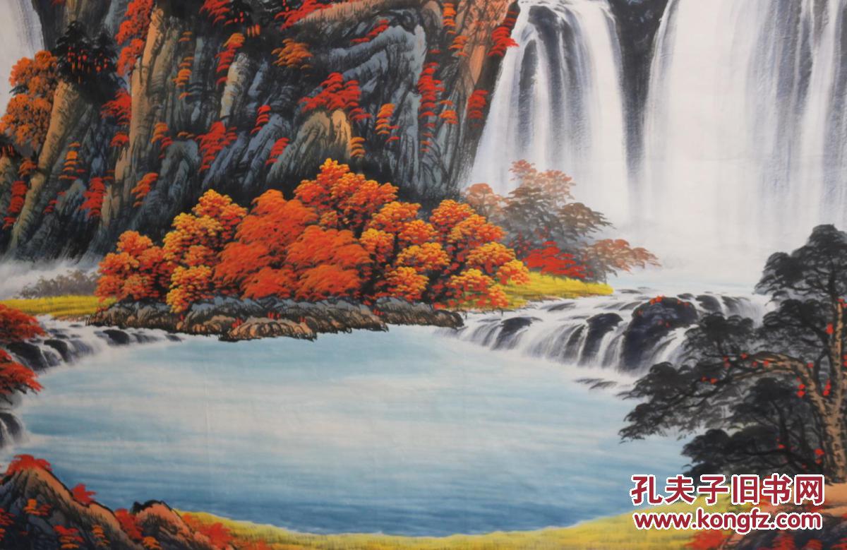 著名山水画家国耀老师纯手绘小八尺聚宝盆山水风水画精品【源远流长】