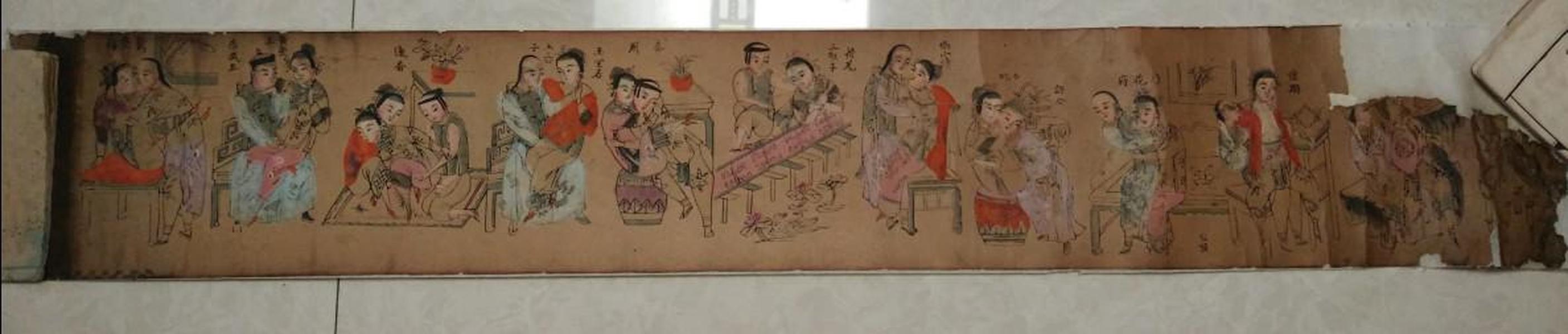 民俗清末民国半印半画木板年画辟火图一套包老出嫁女压箱底物品