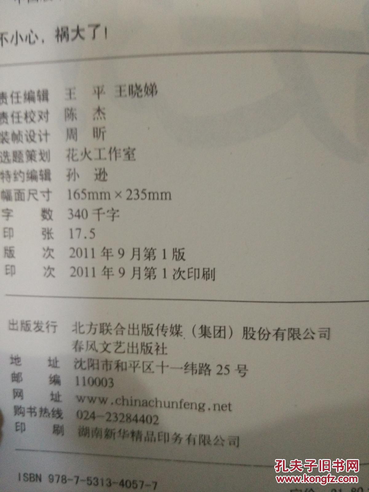 【图】不小心祸大了_春风文艺_孔夫子旧书网