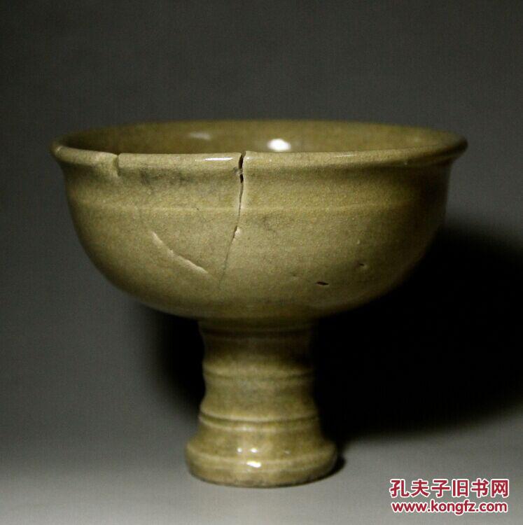 元代龙泉窑高足杯元龙泉龙泉瓷高足碗龙泉青瓷古玩瓷器收藏