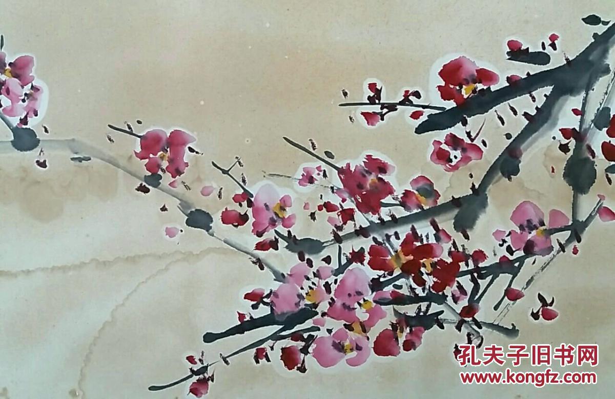 【四川名家】四川著名花鸟画家张友岚《梅花》横轴(有