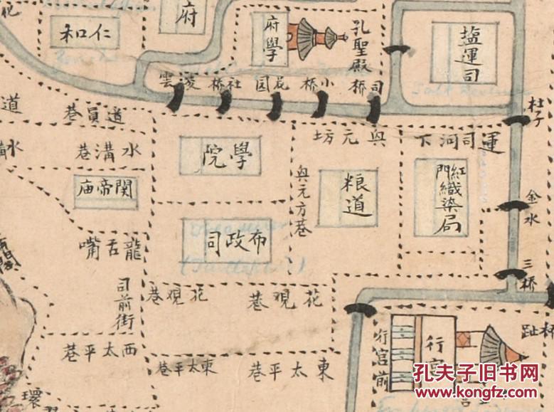【复印件】清代杭州西湖图 杭州城地图杭州老地图