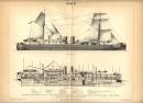 包邮】【孔网仅见】1887年德文版北洋水师旗 b>舰 /b> b>定远舰 /b>