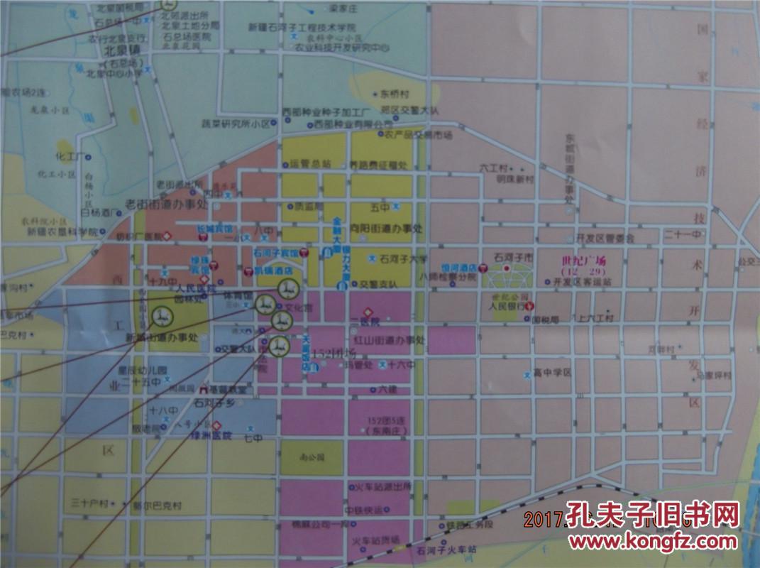 2012石河子旅游交通图-石河子市街区图-石河子全域图-对开地图