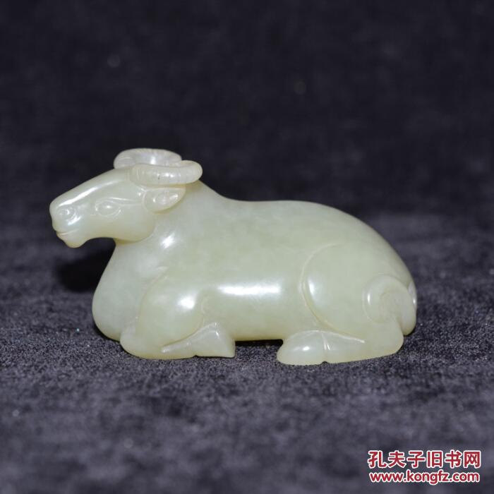 古玩古玉老玉 和田玉 清代老件玉牛 把件