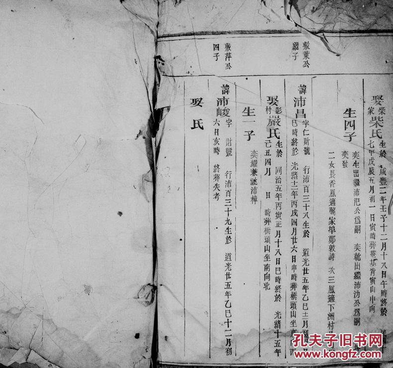 家谱----齐氏家谱 浙江忂县电公支 四本 16开 400页 乾隆二十九年