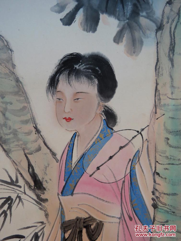 清风阁-著名画家-张大千-人物(纯手绘)-立轴-1976