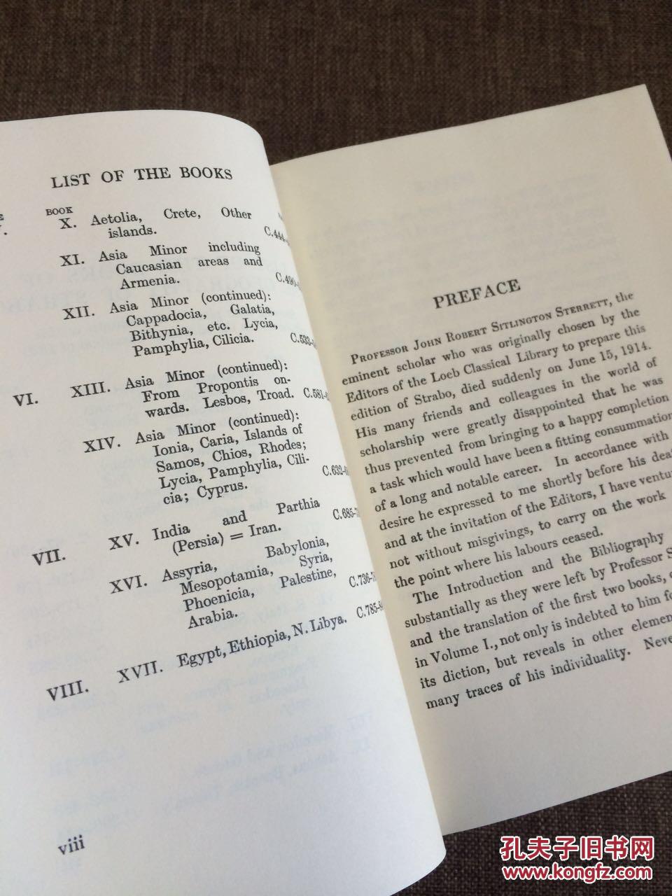 八册全,古希腊语-英语对照本,带地图,西方古代地理经典之作,loeb古典