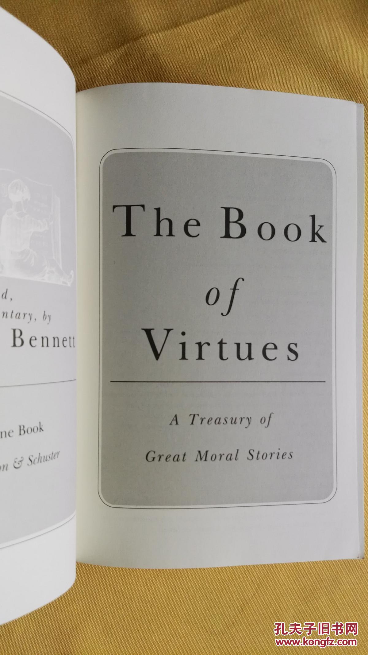美德virtues,美德v15 英文原版 大开本 美德书the book of virtues by william j. bennett
