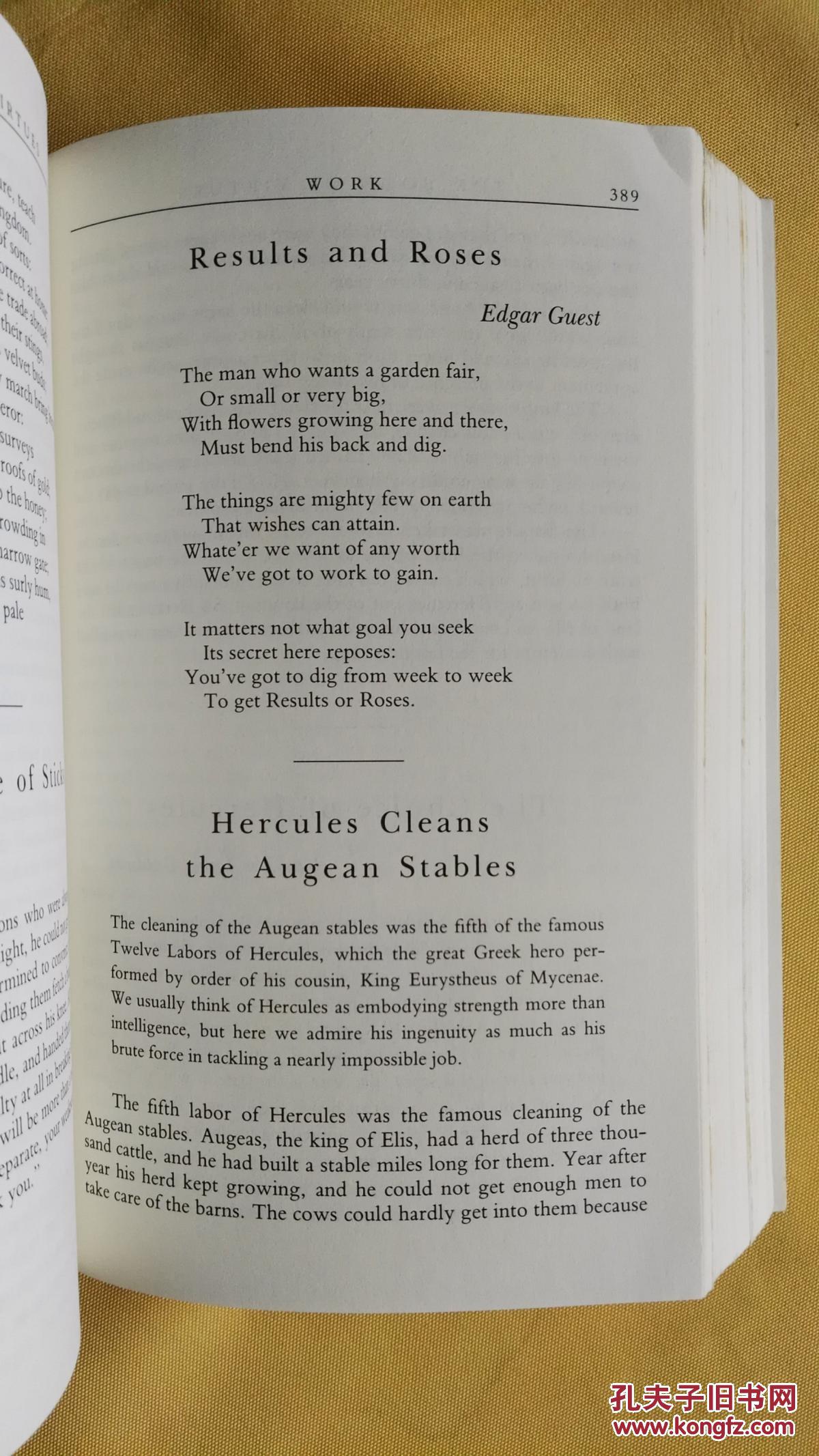 英文原版 大开本 美德书the book of virtues by william j. bennett