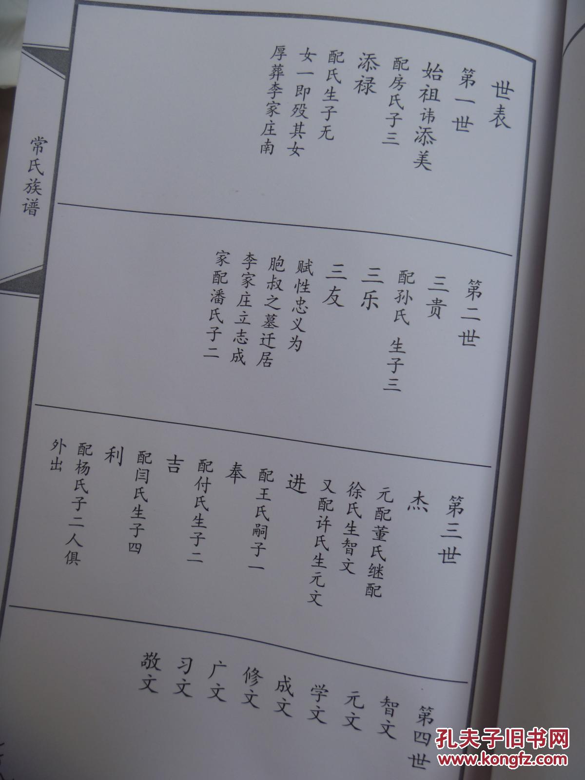 常氏族谱【始祖由齐东县常王庄迁至长山县,周村西南李家庄,高密,蒙阴