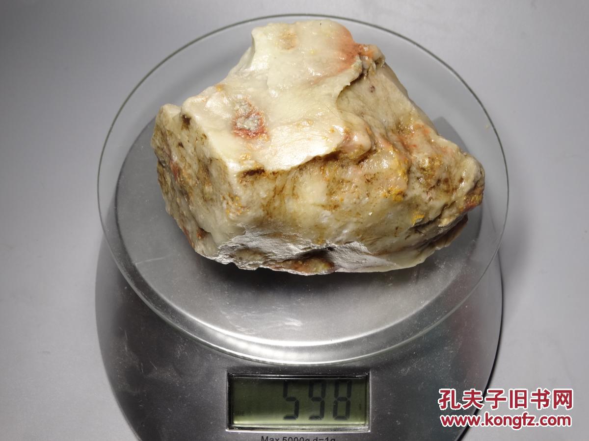 【不乱斋主 旧藏老料】寿山石老坑芙蓉石原石 把件摆件料598克 原石