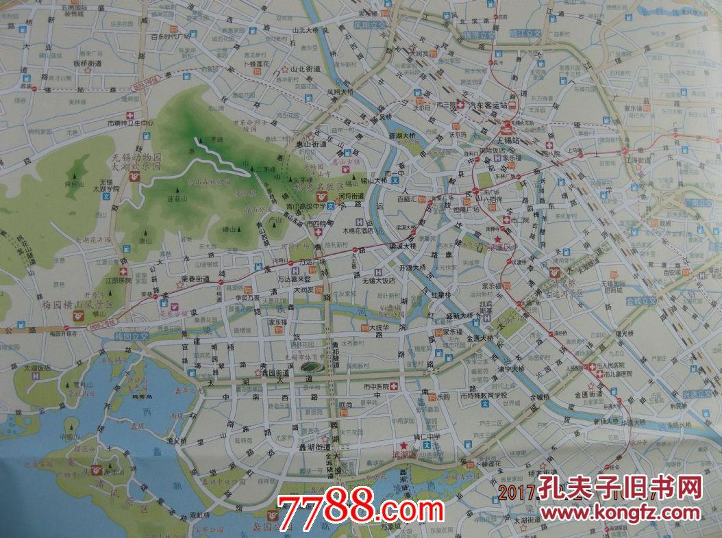 2017无锡交通旅游图-无锡市域图-无锡市城区图-对开地图
