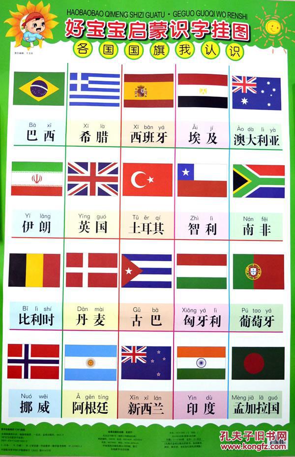 名国国旗我认识-好宝宝启蒙识字挂图