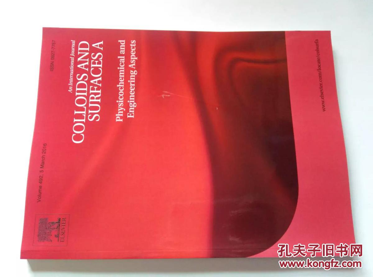 colloids and surfaces a 胶体和表面物理化学和工程学术2016/03