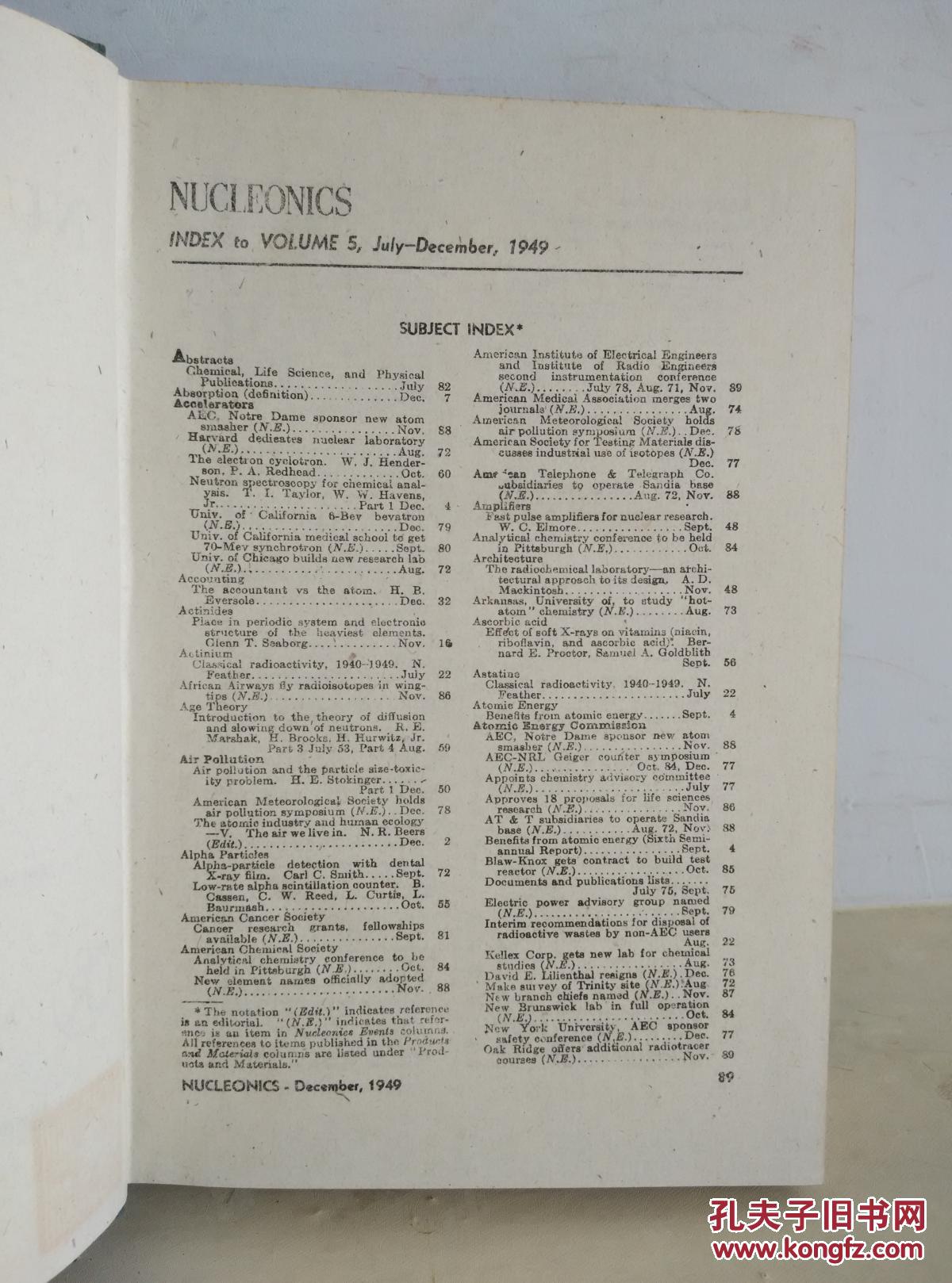nucleonics --volume 5 1948( 原子核物理学 1949年 第5卷)