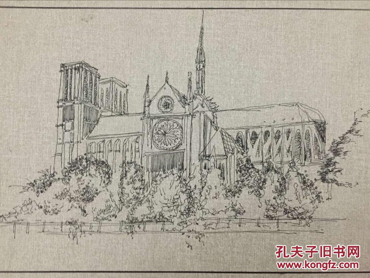 巴黎圣母院 钢笔创作 拍品编号:23253341