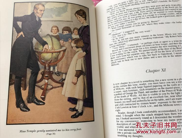 jane eyre 《简爱》, 著名的monro s. orr彩色插图,布