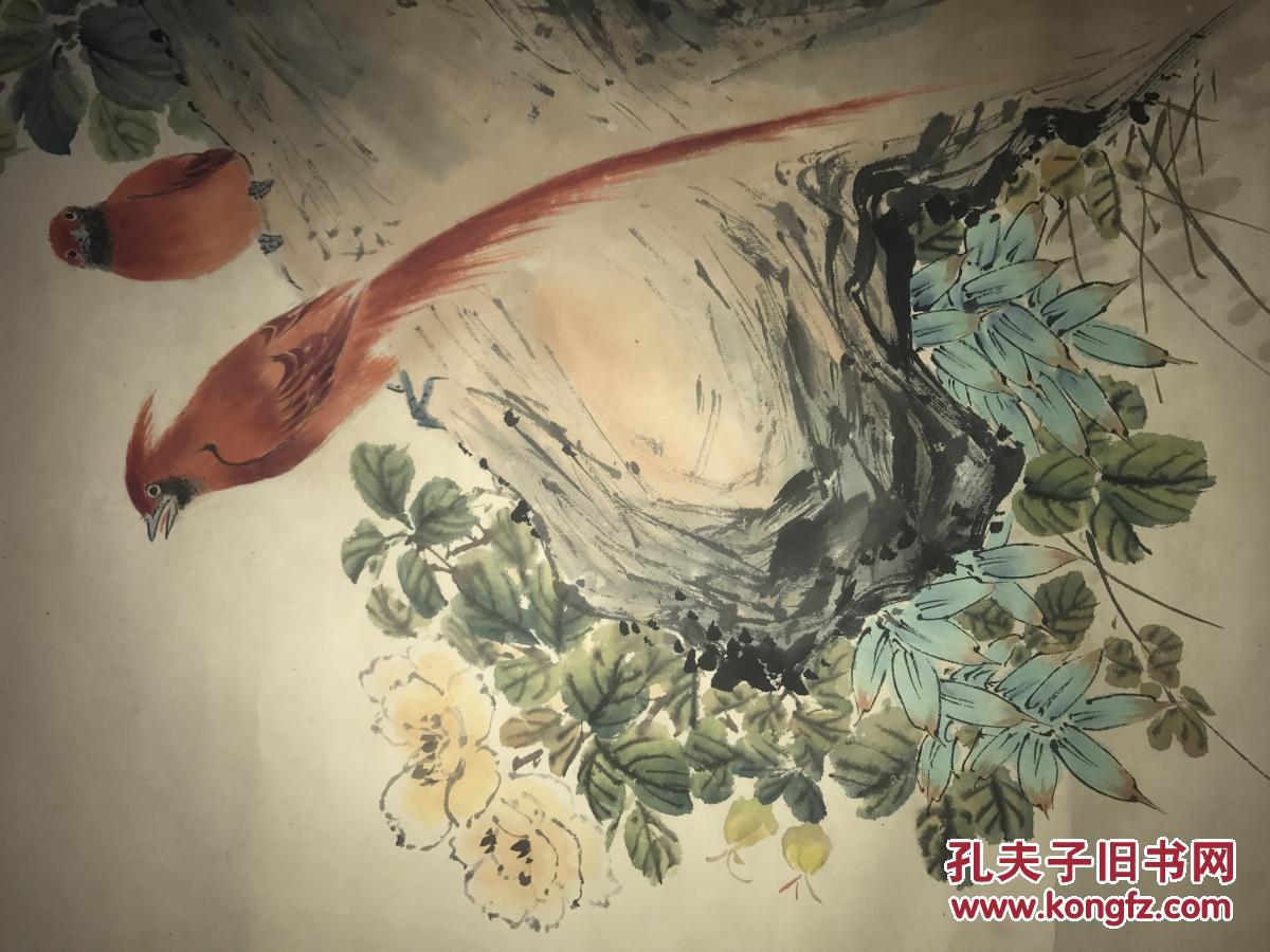 颜伯龙 花鸟立轴 民国时期京津画派著名的花鸟画家