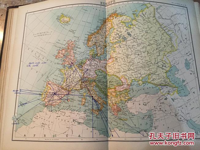 1900年左右老地图集中国内容丰富