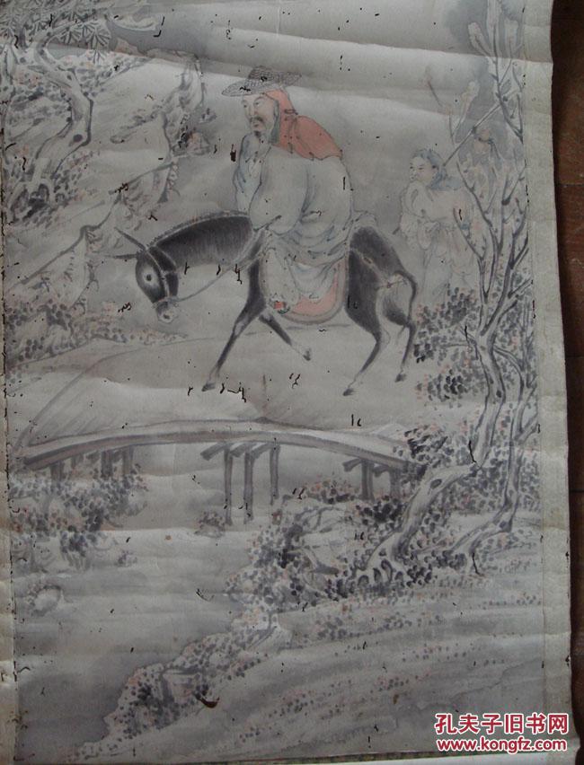 清赵遐龄踏雪寻梅图