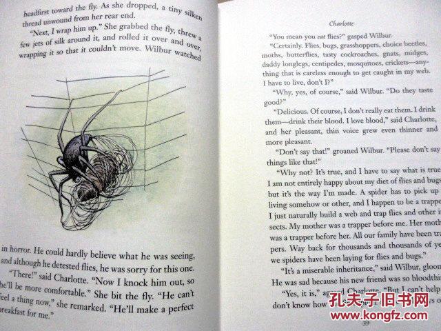英文原版 少儿绘本 charlotte"s web 夏洛的网 (精装烫银版,大开本)