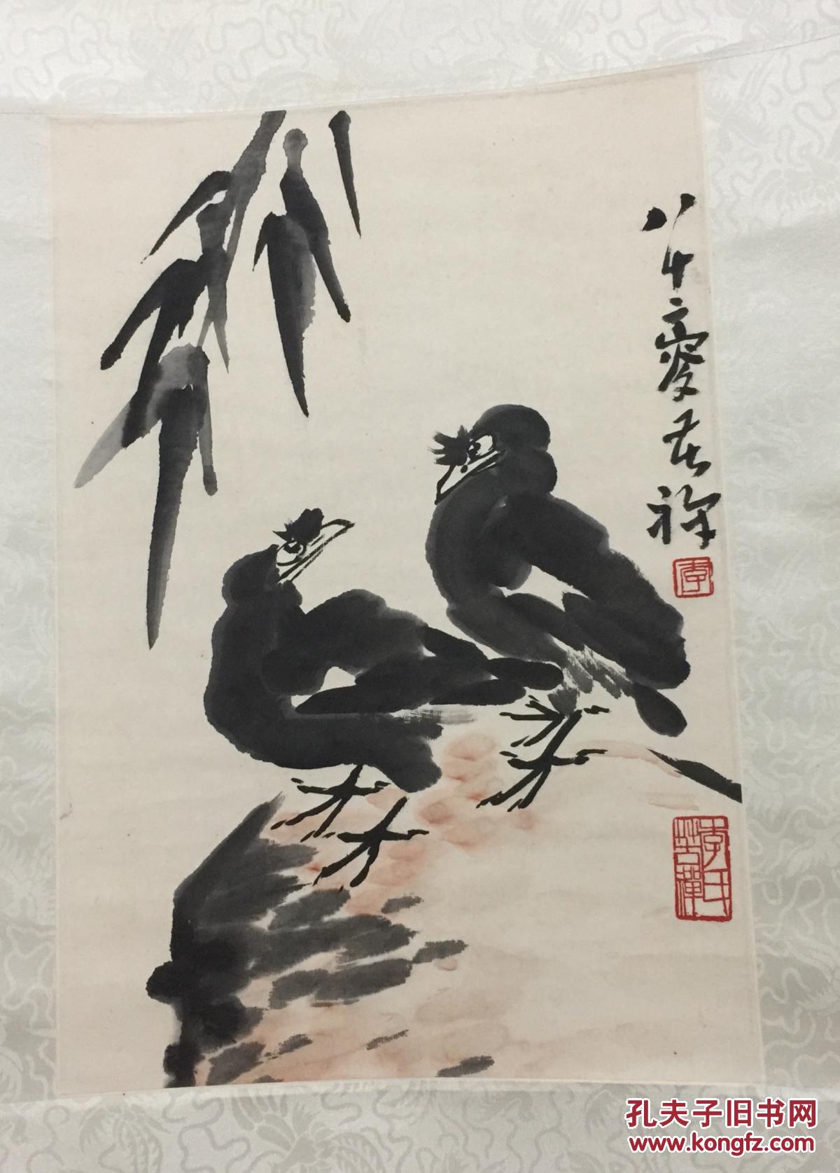 国李苦禅画鸟_李苦禅先生小品立轴_孔夫子旧书网