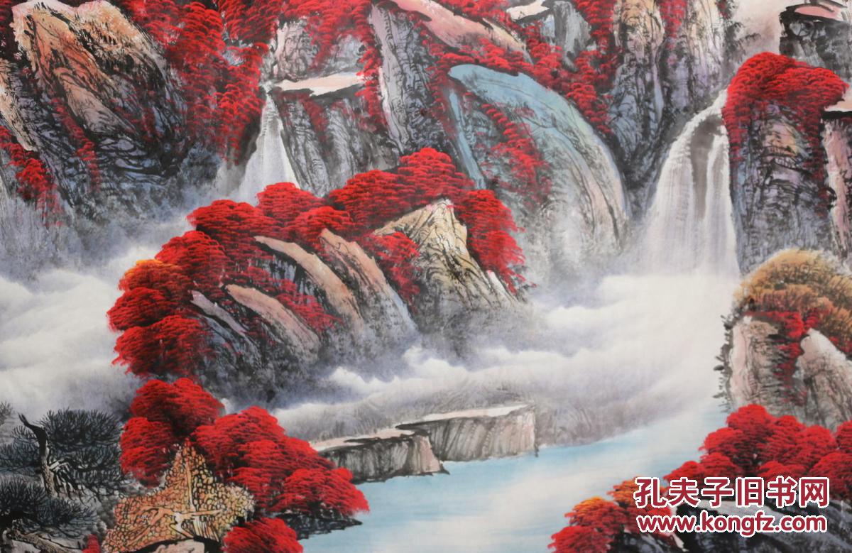 中国书画家协会会员曾老师大八尺山水【鸿运当头】