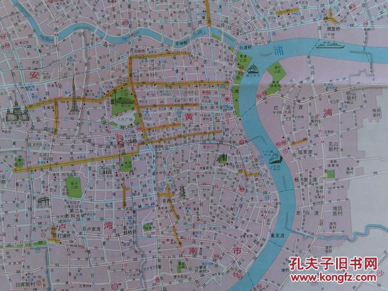 上海旅游地图1986年2版1印4开独版封面城隍庙九曲桥上海市郊区交通图