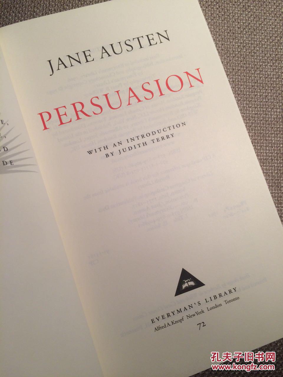 persuasion(简·奥斯丁《劝导》,everyman丛书,布面精装,可读可藏)