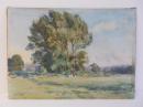 REALLY OLD PAINTING IMPRESSIONIST LANDSCAPE W GREEN