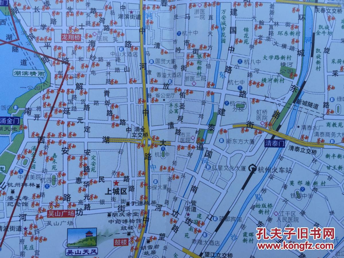 杭州公共自行车指南图 杭州地图 杭州市地图 杭州交通图片