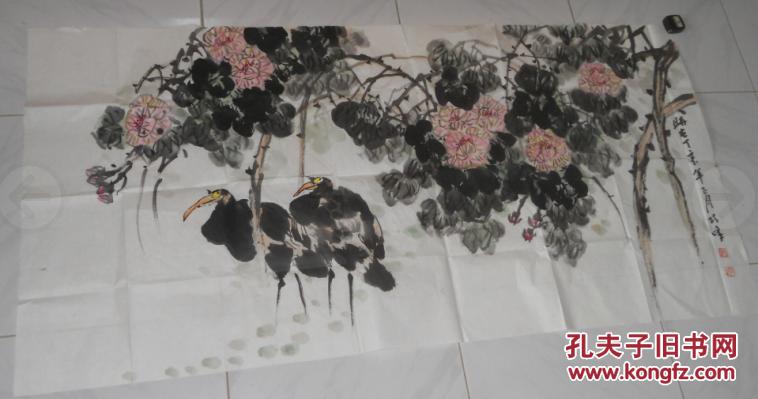 烟台画家兰巧峰画鹭鸶(4尺)