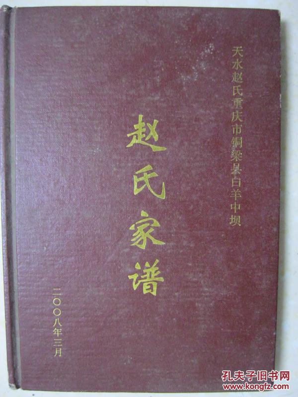 赵氏家谱天水赵氏重庆市铜梁县白羊中坝居住重庆市铜梁县合川市潼南县