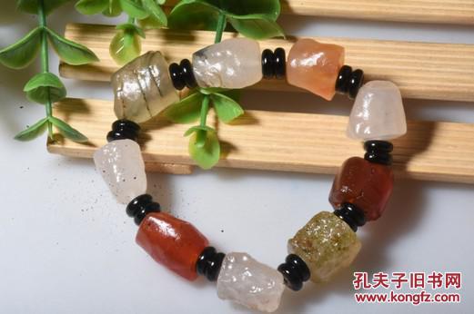 天然新疆阿拉善戈壁石葡萄干玛瑙原石手串筋脉石手链