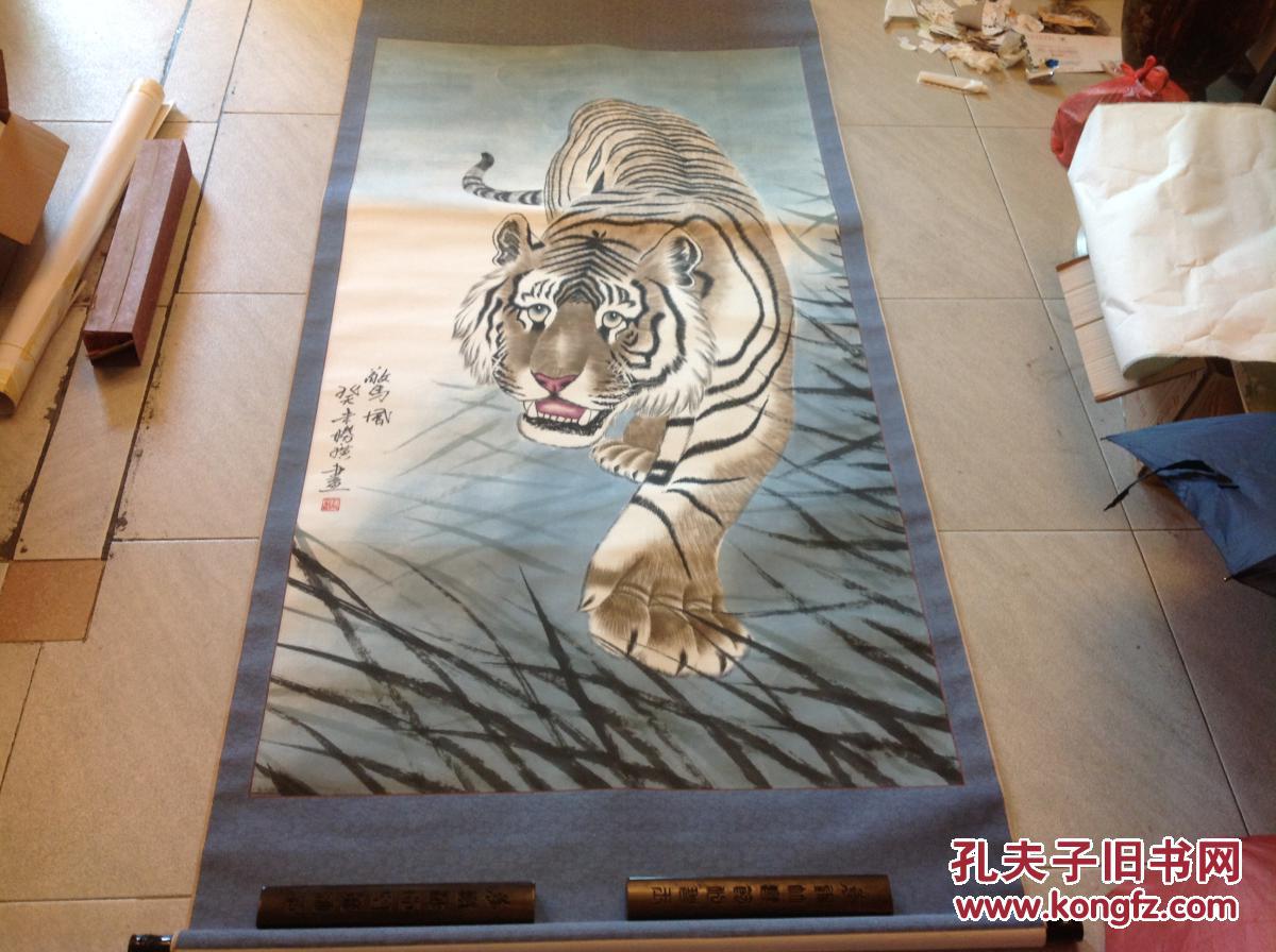 b4237 中国美协会员 陈胜广画虎一幅