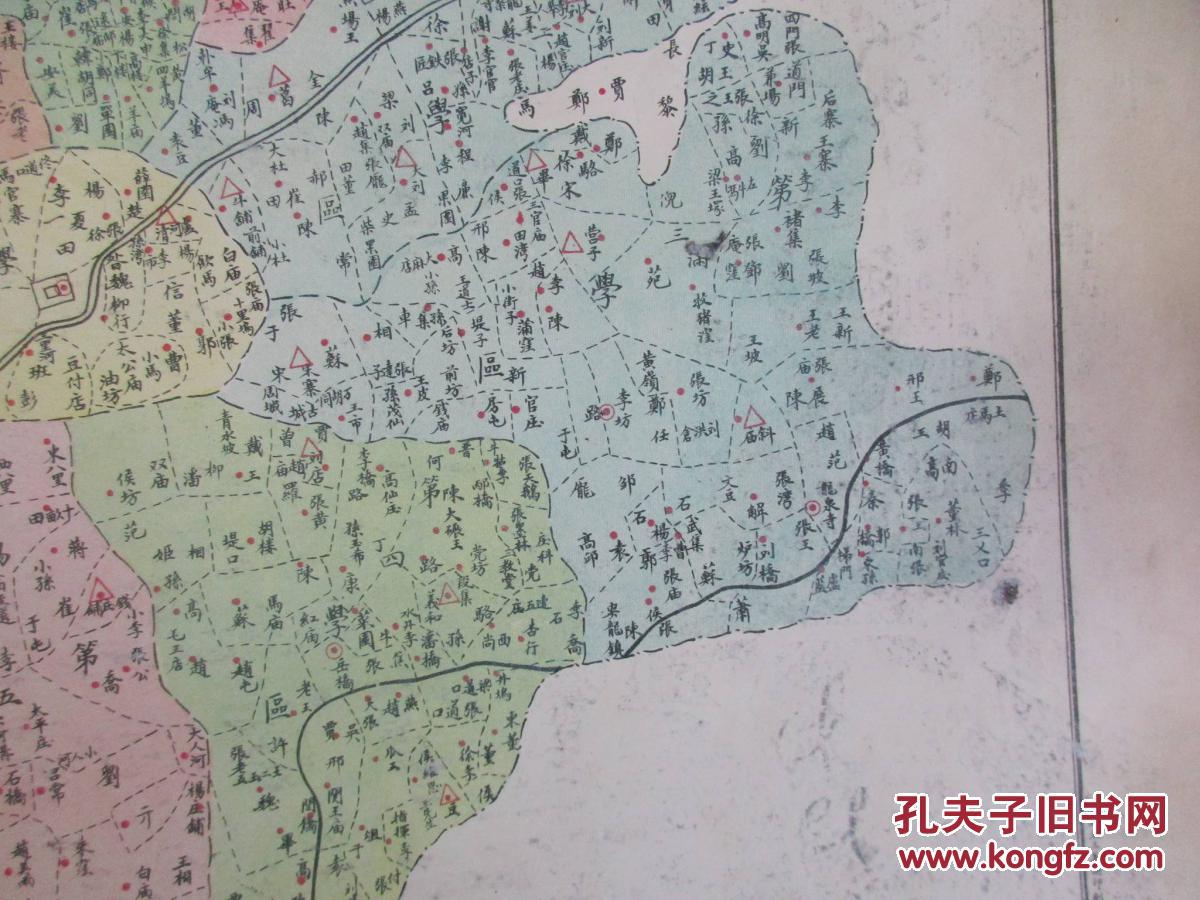 省地图资料山东省商河县学区图一幅尺寸5136厘米济南五三美术社印制