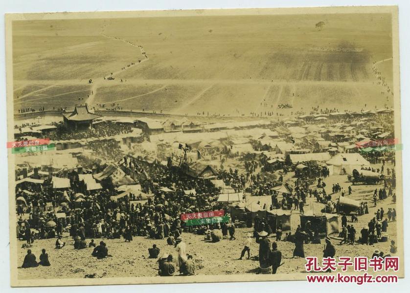 民国辽宁满洲营口大石桥娘娘庙会节日庆祝盛景民俗银盐老照片