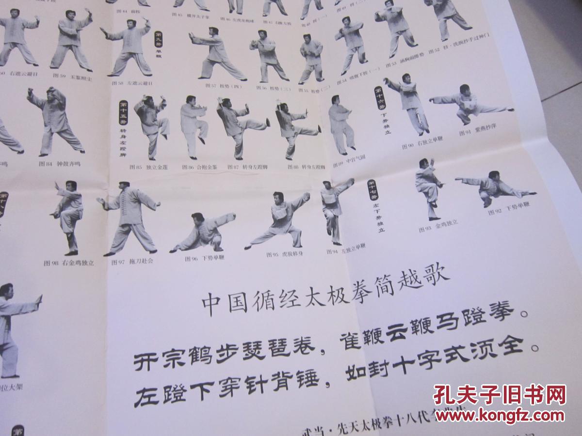 中国循经太极拳二十四式教程 挂图一张全