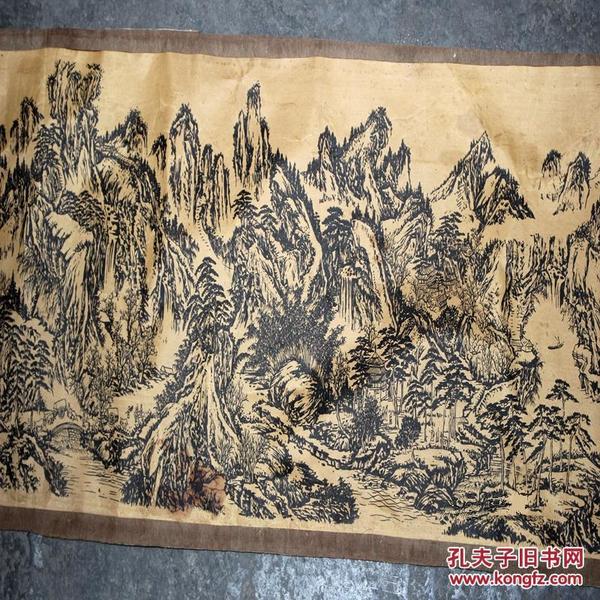 仿古长卷画国画字画卷轴画书法中堂绢画丝绢画(万里江山)