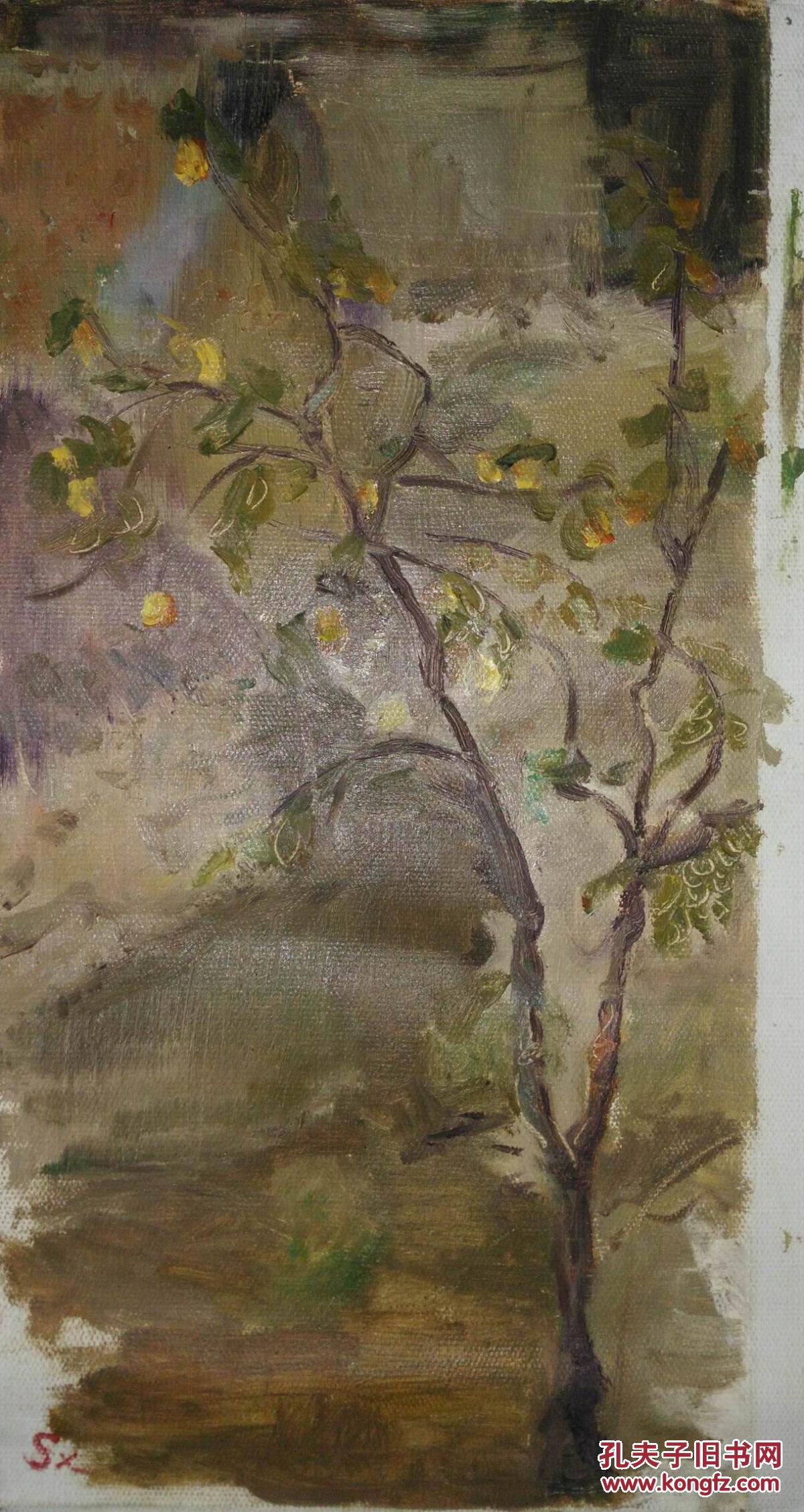 sx款布面油画:果树