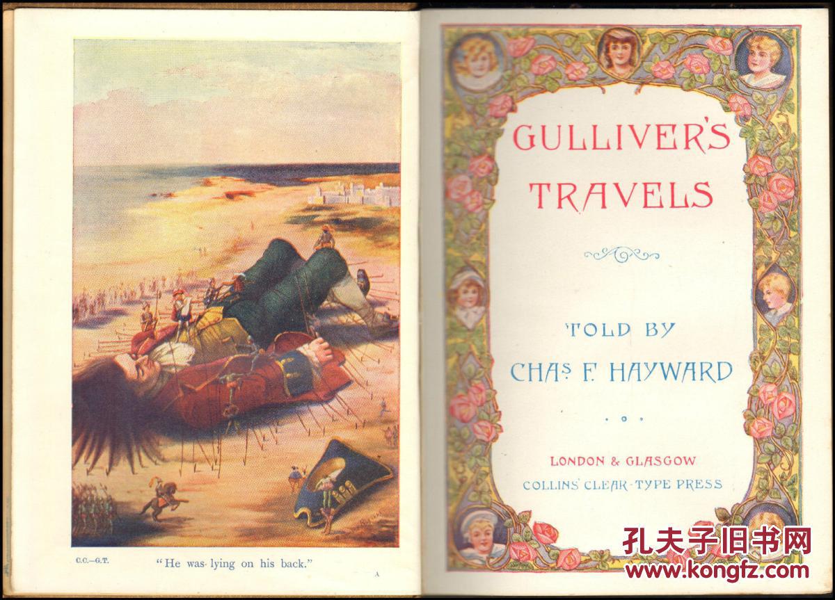 名著乔纳森斯威夫特作品格列佛游记ramsayrussell彩色插图1910年出版