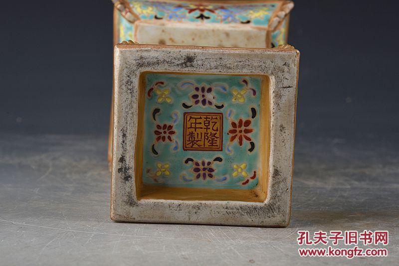 大清乾隆年制珐琅彩描金折枝花纹五供一套古玩古董古瓷器老货收藏