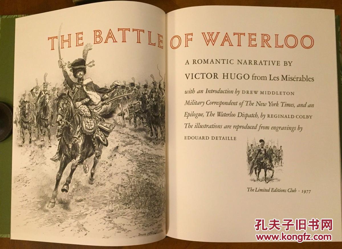 雨果著《滑铁卢战役》edouard detaille插图,1977年出版